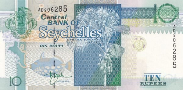 Seychelles 10 Rupees 1998 P-36a UNC Banknote – Obverse