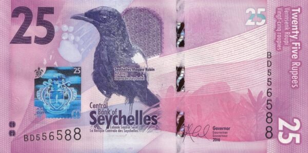 Seychelles 25 Rupees 2016 P-48 UNC Banknote – Obverse