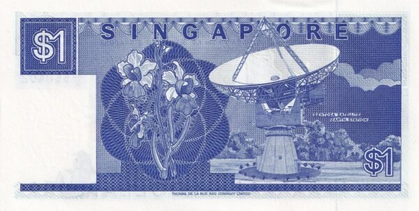 Singapore 1 Dollar 1987 P-18a UNC Banknote – Reverse