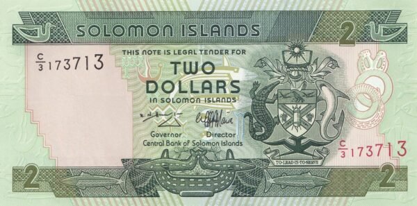 Solomon Islands 2 Dollars 1997 P-18 UNC Banknote – Obverse