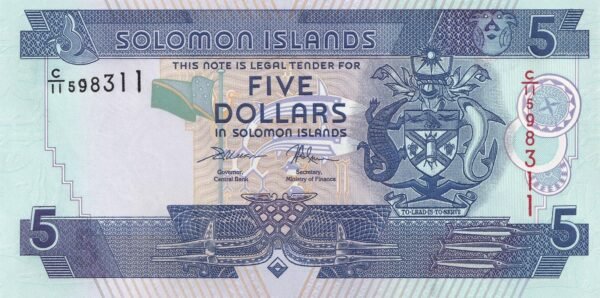 Solomon Islands 5 Dollars 2018 P-26(4) UNC Banknote – Obverse