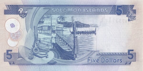 Solomon Islands 5 Dollars 2018 P-26(4) UNC Banknote – Reverse