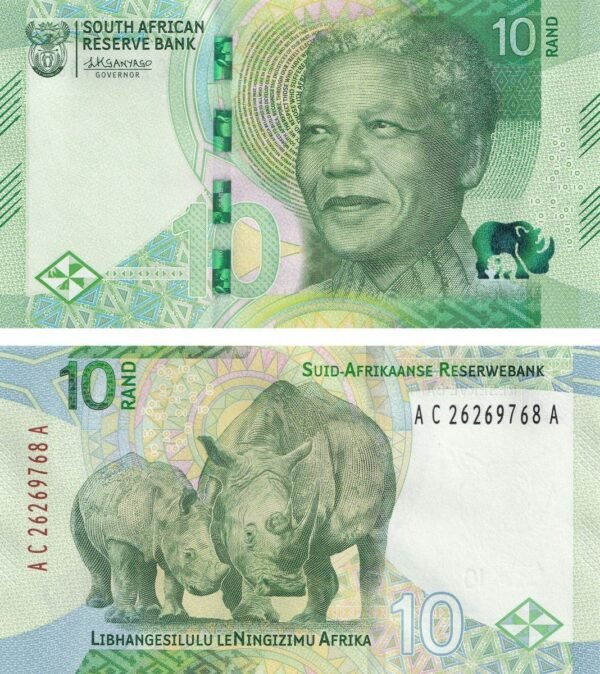 South Africa 10 Rand 2023 P-148 UNC Banknote – Obverse and Reverse
