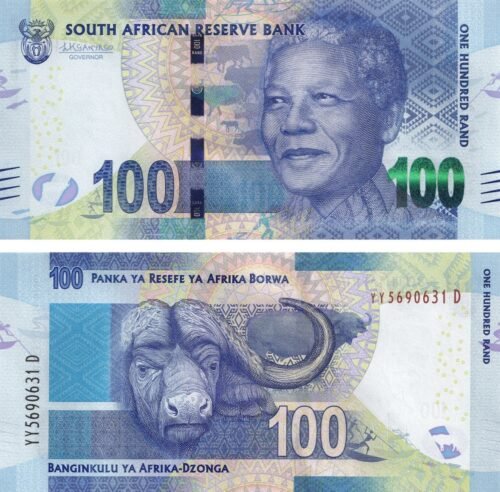 South Africa 100 Rand 2015 P-141b UNC Banknote – Obverse and Reverse