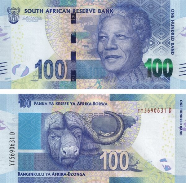 South Africa 100 Rand 2015 P-141b UNC Banknote – Obverse and Reverse