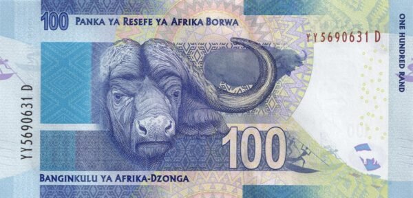 South Africa 100 Rand 2015 P-141b UNC Banknote – Reverse