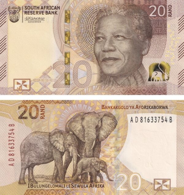 South Africa 20 Rand 2023 P-149 UNC Banknote – Obverse and Reverse