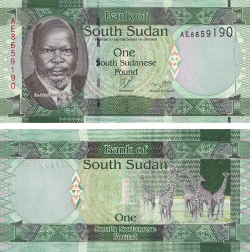 South Sudan 1 Pound 2011 P-5 UNC Banknote – Obverse and Reverse
