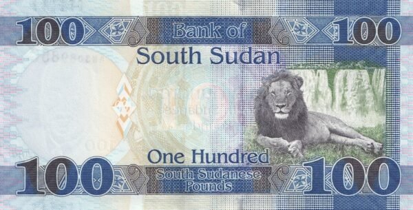 South Sudan 100 Pounds 2019 P-15d UNC Banknote – Reverse