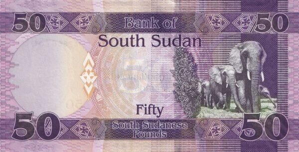 South Sudan 50 Pounds 2019 P-14d UNC Banknote – Reverse