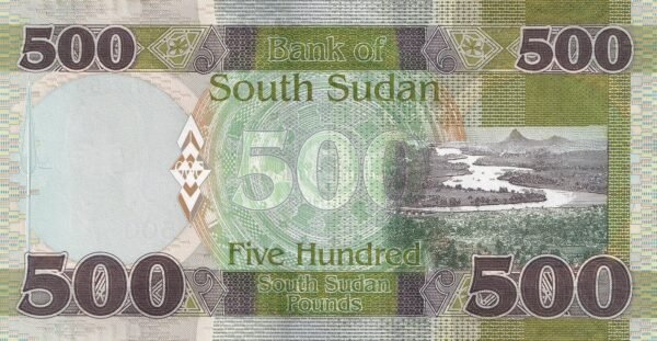 South Sudan 500 Pounds 2024 P-20 UNC Banknote – Reverse