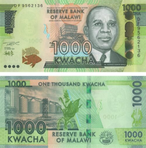 malawi-1000-kwacha-2024-p-67-unc-obverse-reverse Malawi 1000 Kwacha 2024 P-67 UNC Banknote – Obverse and Reverse