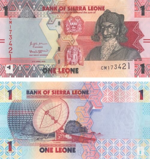 Sierra Leone 1 Leone 2022 P-34 UNC Banknote &ndash; Obverse and Reverse