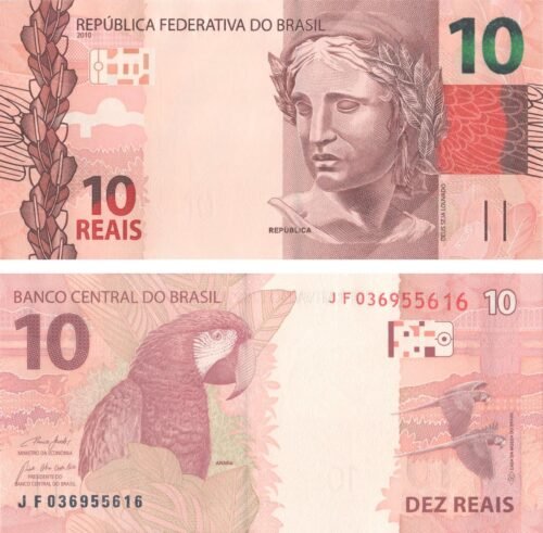 Brazil 10 Reais 2019 P-254e UNC Banknote &ndash; Obverse and Reverse