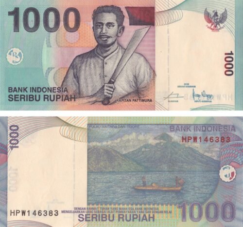 Indonesia 1000 Rupiah 2016 P-141n UNC Banknote – Obverse and Reverse