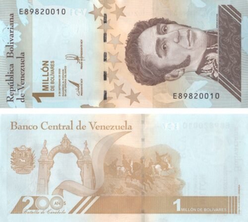Venezuela 1000000 Bolivares 2020 P-114(1-2) UNC Banknote – Obverse and Reverse