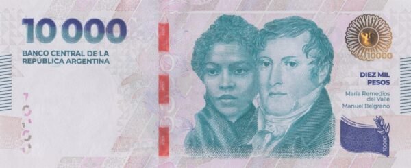 Argentina 10000 Pesos 2024 P-369 UNC Banknote – Obverse