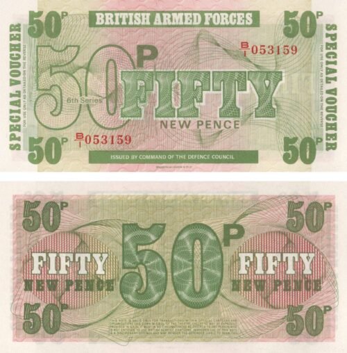 great-britain-50-new-pence-1972-p-m49-unc-obverse-reverse Great Britain 50 New Pence 1972 P-M49 UNC Banknote – Obverse and Reverse