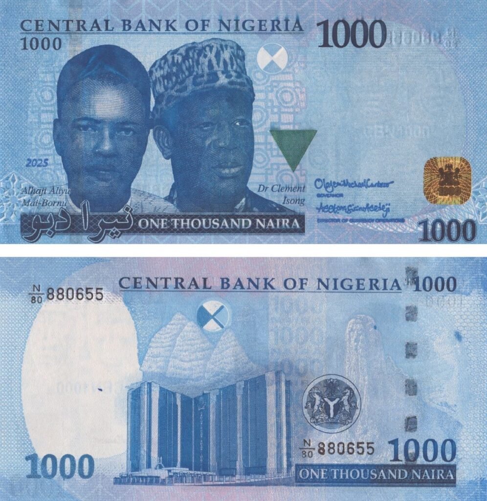 Nigeria 1000 Naira 2025 P-49(2) UNC Banknote – Obverse and Reverse