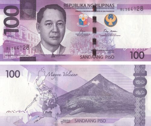 philippines-100-piso-2023-p-232-unc-obverse-reverse Philippines 100 Piso 2023 P-232 UNC Banknote – Obverse and Reverse
