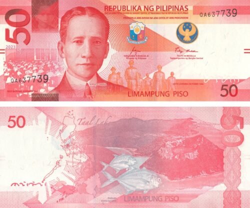 Philippines 50 Piso 2023 P-231A UNC Banknote – Obverse and Reverse
