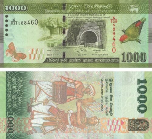 sri-lanka-1000-rupees-2022-p-127-unc-obverse-reverse Sri Lanka 1000 Rupees 2022 P-127 UNC Banknote – Obverse and Reverse