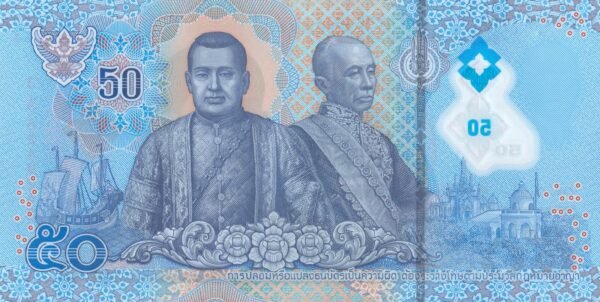 thailand-50-baht-2025-p-146-unc-reverse Thailand 50 Baht 2025 P-146 UNC Banknote – Reverse