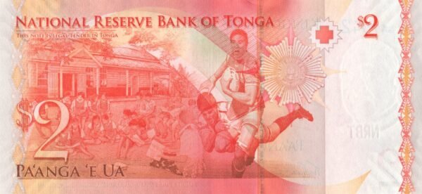 Tonga 2 Paanga 2008 P-38(1) UNC Banknote – Reverse