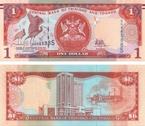 Trinidad and Tobago 1 Dollar 2006 P-46A(2) UNC Banknote &ndash; Obverse and Reverse