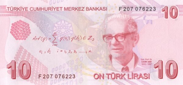 turkey-10-lira-2022-p-223f-unc-reverse Turkey 10 Lira 2022 P-223f UNC Banknote – Reverse
