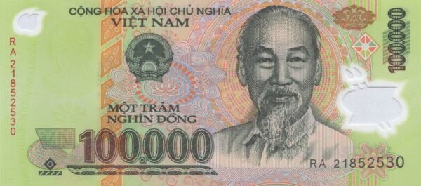 vietnam-100000-dong-2021-p-122-unc-obverse Vietnam 100000 Dong 2021 P-122 UNC Banknote – Obverse