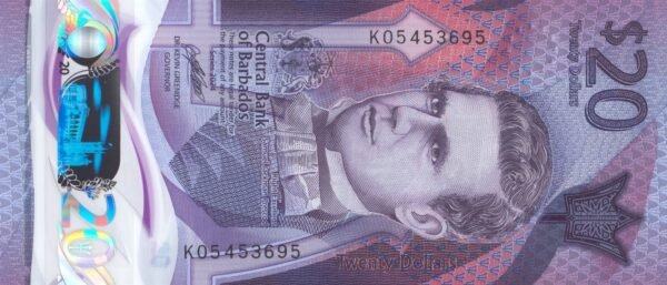 Barbados 20 Dollars 2024 P-83(2) UNC Banknote – Obverse