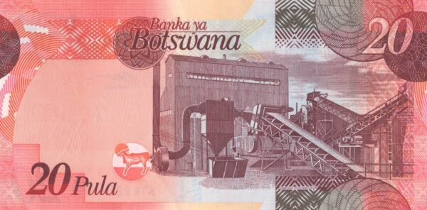 Botswana 20 Pula 2024 P-31 UNC Banknote – Reverse