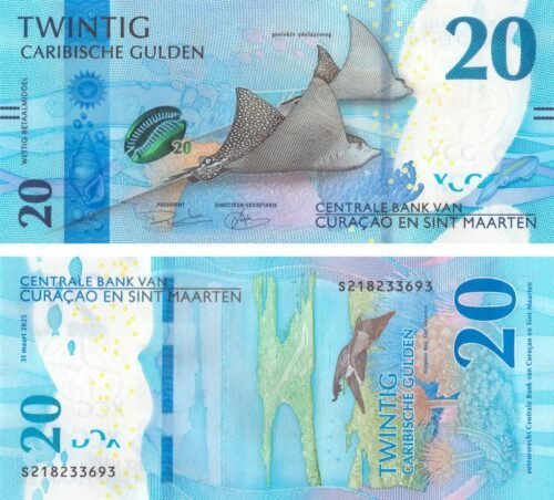 Curacao & Sint Maarten 20 Gulden 2025 P-2 UNC Banknote – Obverse and Reverse