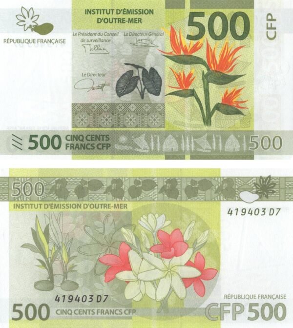 French Pacific Territories 500 Francs 2023 P-5(3) UNC Banknote – Obverse and Reverse