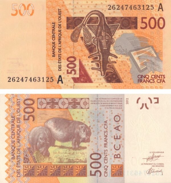 Ivory Coast 500 Francs 2026 P-119A UNC Banknote – Obverse and Reverse