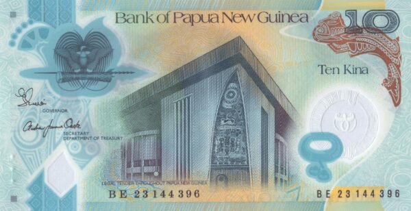 papua-new-guinea-10-kina-2023-p-52-unc-obverse Papua New Guinea 10 Kina 2023 P-52 UNC Banknote – Obverse