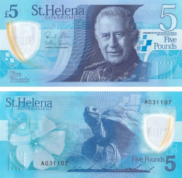 Saint Helena 5 Pounds 2026 P-14 UNC Banknote – Obverse and Reverse