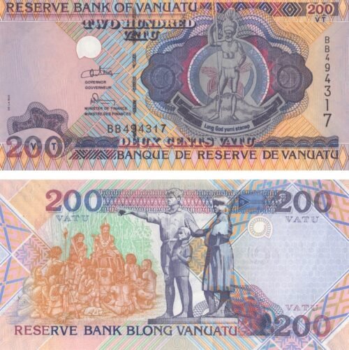 Vanuatu 200 Vatu 2007 P-8b UNC Banknote &ndash; Obverse and Reverse