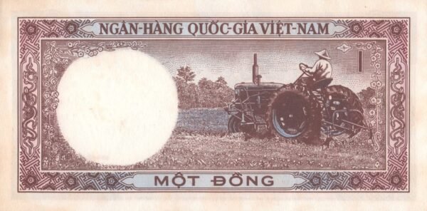 vietnam-south-1-dong-1964-p-15-aunc-reverse Vietnam (South) 1 Dong 1964 P-15 aUNC Banknote – Reverse